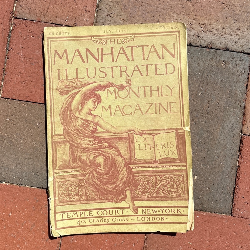 1884 Manhattan Illustrated Monthly Magazine Roman Italy Belle Epoque Goddess